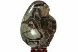 Septarian Dragon Egg Geode - Black Crystals #111231-1